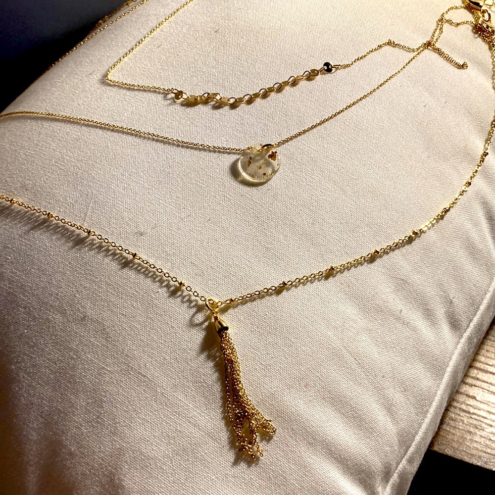 Lauren Conrad, goldtone three strand necklace
